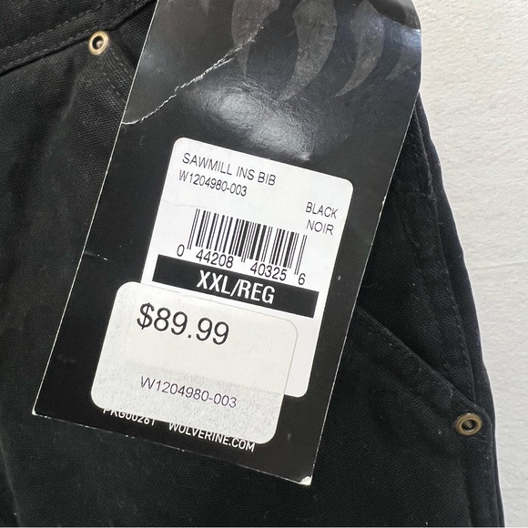 Wolverine Black Sawmill Insulated Bib XXL - Picture 2 of 6